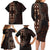 Africa Dashiki Family Matching Long Sleeve Bodycon Dress and Hawaiian Shirt African Tribal Art Mixed Polynesian Tattoo Red Color Unique LT9 - Wonder Print Shop