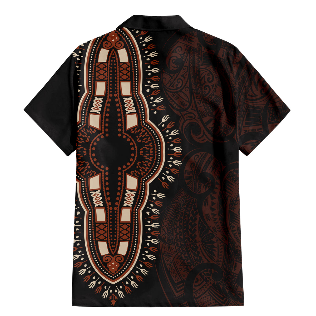 Africa Dashiki Family Matching Mermaid Dress and Hawaiian Shirt African Tribal Art Mixed Polynesian Tattoo Red Color Unique LT9 - Wonder Print Shop
