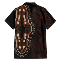 Africa Dashiki Family Matching Off Shoulder Maxi Dress and Hawaiian Shirt African Tribal Art Mixed Polynesian Tattoo Red Color Unique LT9 - Wonder Print Shop
