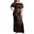 Africa Dashiki Family Matching Off Shoulder Maxi Dress and Hawaiian Shirt African Tribal Art Mixed Polynesian Tattoo Red Color Unique LT9 - Wonder Print Shop
