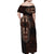 Africa Dashiki Family Matching Off Shoulder Maxi Dress and Hawaiian Shirt African Tribal Art Mixed Polynesian Tattoo Red Color Unique LT9 - Wonder Print Shop