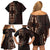 Africa Dashiki Family Matching Off Shoulder Short Dress and Hawaiian Shirt African Tribal Art Mixed Polynesian Tattoo Red Color Unique LT9 - Wonder Print Shop