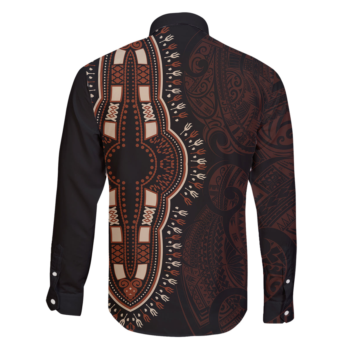 Africa Dashiki Family Matching Off Shoulder Short Dress and Hawaiian Shirt African Tribal Art Mixed Polynesian Tattoo Red Color Unique LT9 - Wonder Print Shop