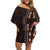 Africa Dashiki Family Matching Off Shoulder Short Dress and Hawaiian Shirt African Tribal Art Mixed Polynesian Tattoo Red Color Unique LT9 - Wonder Print Shop