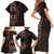 Africa Dashiki Family Matching Short Sleeve Bodycon Dress and Hawaiian Shirt African Tribal Art Mixed Polynesian Tattoo Red Color Unique - Wonder Print Shop