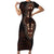 Africa Dashiki Family Matching Short Sleeve Bodycon Dress and Hawaiian Shirt African Tribal Art Mixed Polynesian Tattoo Red Color Unique - Wonder Print Shop