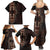 Africa Dashiki Family Matching Summer Maxi Dress and Hawaiian Shirt African Tribal Art Mixed Polynesian Tattoo Red Color Unique - Wonder Print Shop