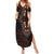 Africa Dashiki Family Matching Summer Maxi Dress and Hawaiian Shirt African Tribal Art Mixed Polynesian Tattoo Red Color Unique - Wonder Print Shop
