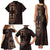 Africa Dashiki Family Matching Tank Maxi Dress and Hawaiian Shirt African Tribal Art Mixed Polynesian Tattoo Red Color Unique - Wonder Print Shop