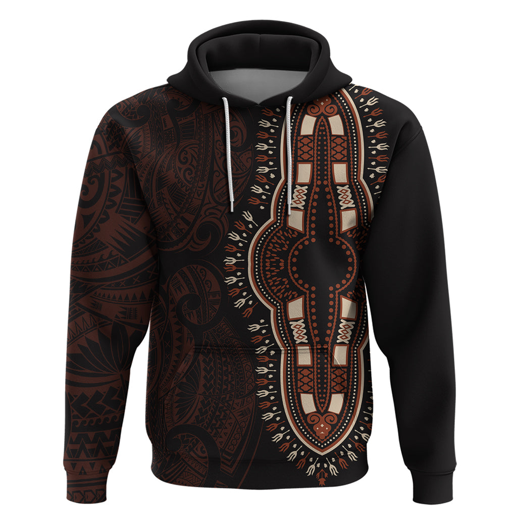 Africa Dashiki Hoodie African Tribal Art Mixed Polynesian Tattoo Red Color Unique - Wonder Print Shop
