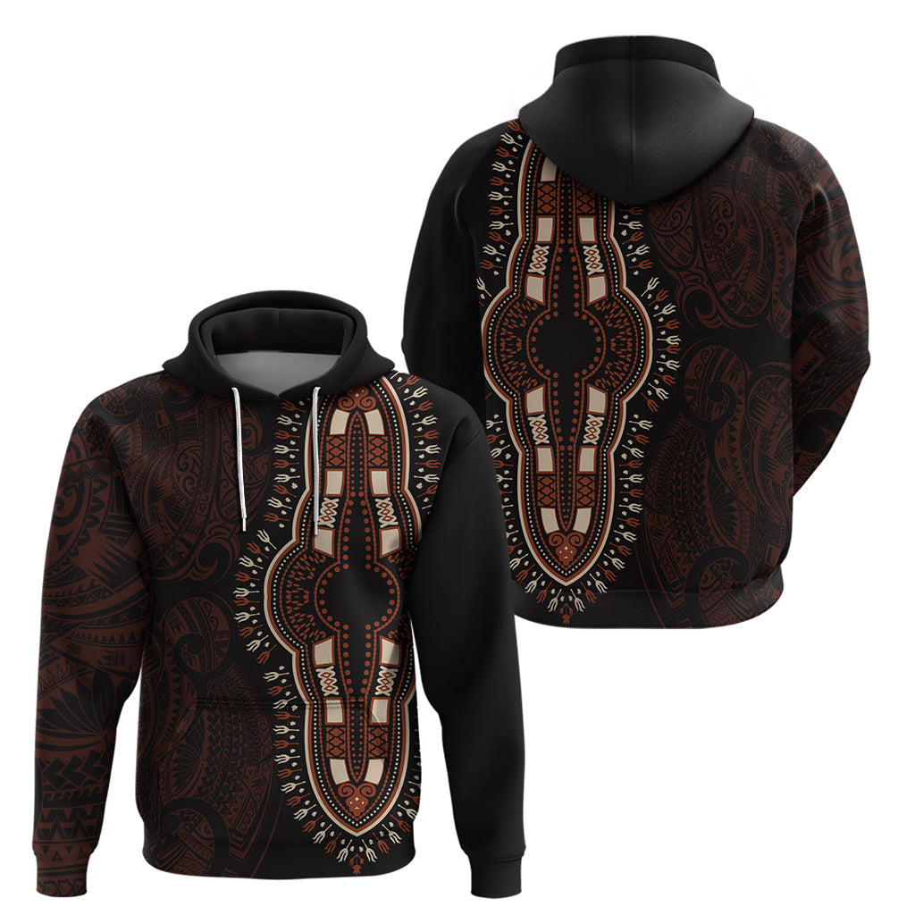 Africa Dashiki Hoodie African Tribal Art Mixed Polynesian Tattoo Red Color Unique - Wonder Print Shop