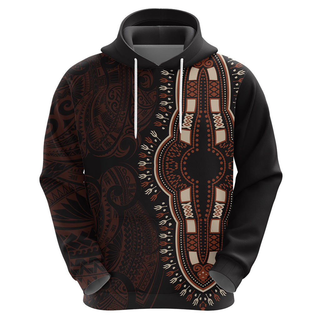 Africa Dashiki Hoodie African Tribal Art Mixed Polynesian Tattoo Red Color Unique - Wonder Print Shop