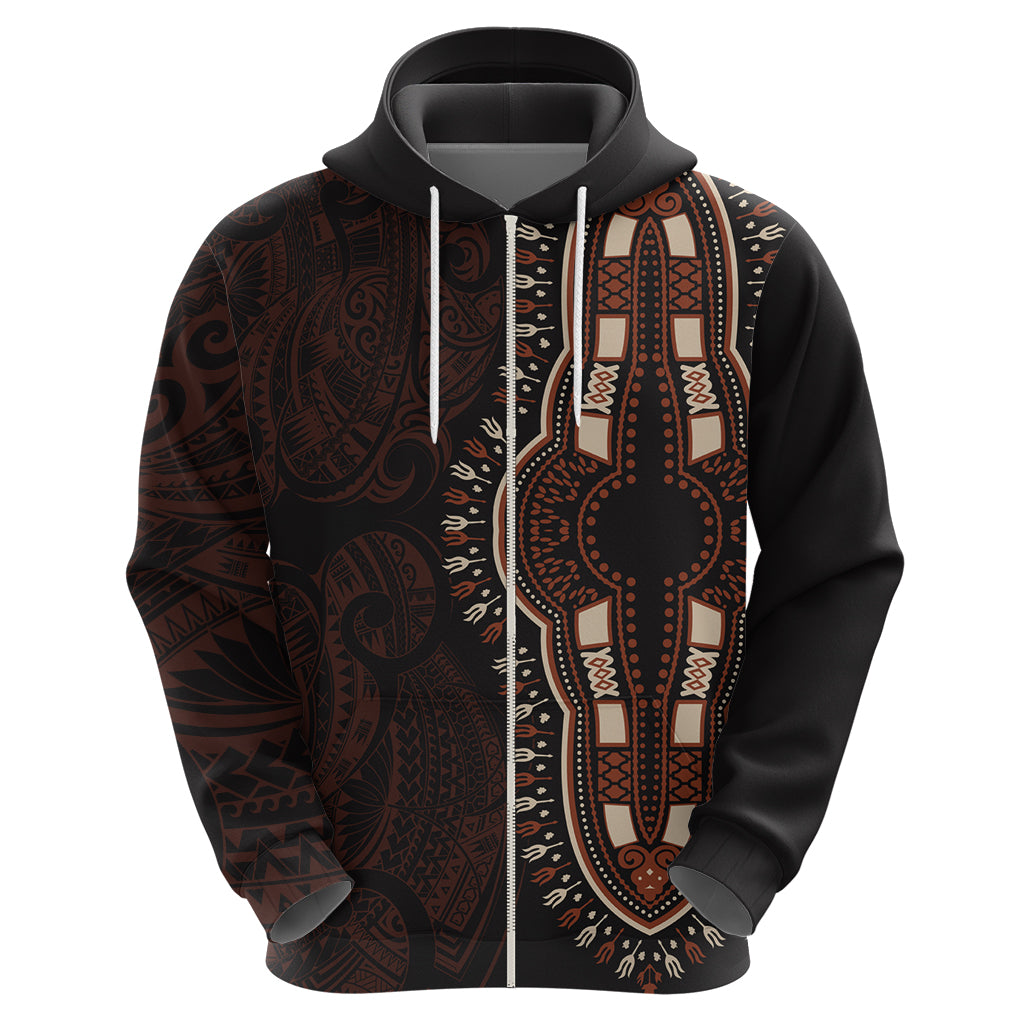 Africa Dashiki Hoodie African Tribal Art Mixed Polynesian Tattoo Red Color Unique - Wonder Print Shop