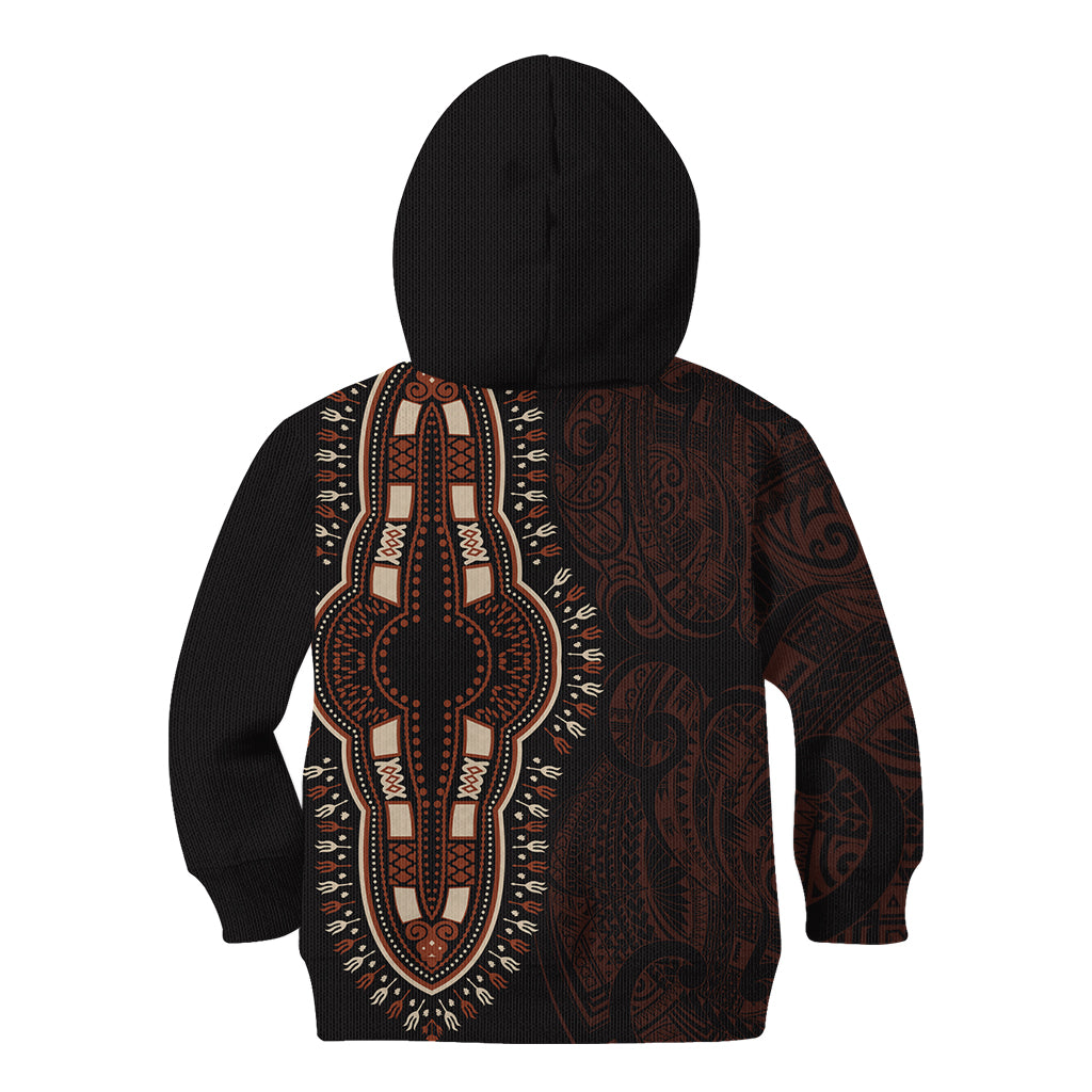 Africa Dashiki Kid Hoodie African Tribal Art Mixed Polynesian Tattoo Red Color Unique - Wonder Print Shop