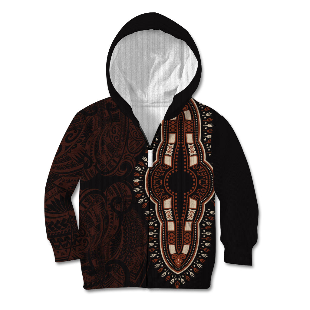 Africa Dashiki Kid Hoodie African Tribal Art Mixed Polynesian Tattoo Red Color Unique - Wonder Print Shop