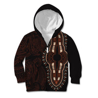 Africa Dashiki Kid Hoodie African Tribal Art Mixed Polynesian Tattoo Red Color Unique - Wonder Print Shop