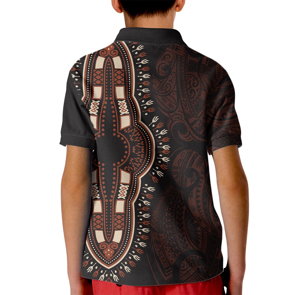 Africa Dashiki Kid Polo Shirt African Tribal Art Mixed Polynesian Tattoo Red Color Unique - Wonder Print Shop