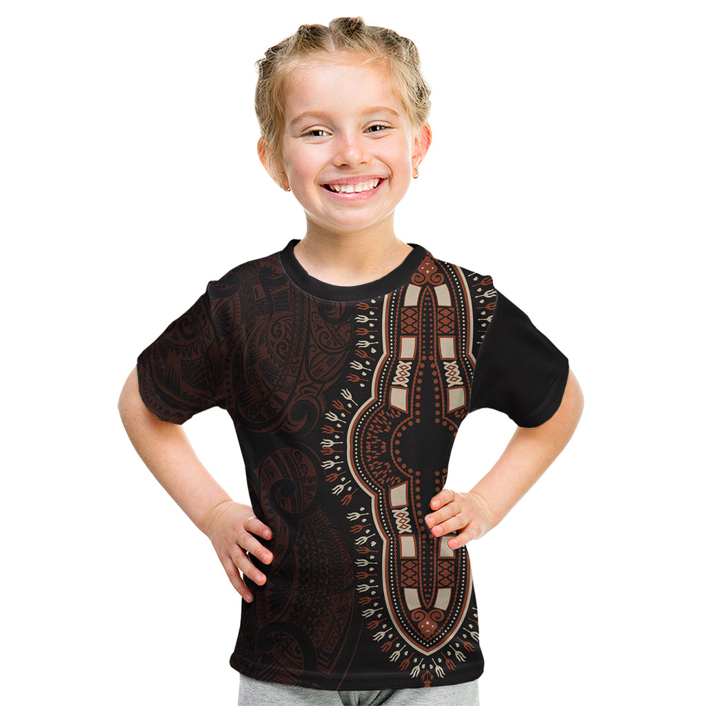 Africa Dashiki Kid T Shirt African Tribal Art Mixed Polynesian Tattoo Red Color Unique - Wonder Print Shop