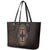 Africa Dashiki Leather Tote Bag African Tribal Art Mixed Polynesian Tattoo Red Color Unique - Wonder Print Shop
