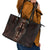 Africa Dashiki Leather Tote Bag African Tribal Art Mixed Polynesian Tattoo Red Color Unique - Wonder Print Shop