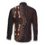 Africa Dashiki Long Sleeve Button Shirt African Tribal Art Mixed Polynesian Tattoo Red Color Unique - Wonder Print Shop