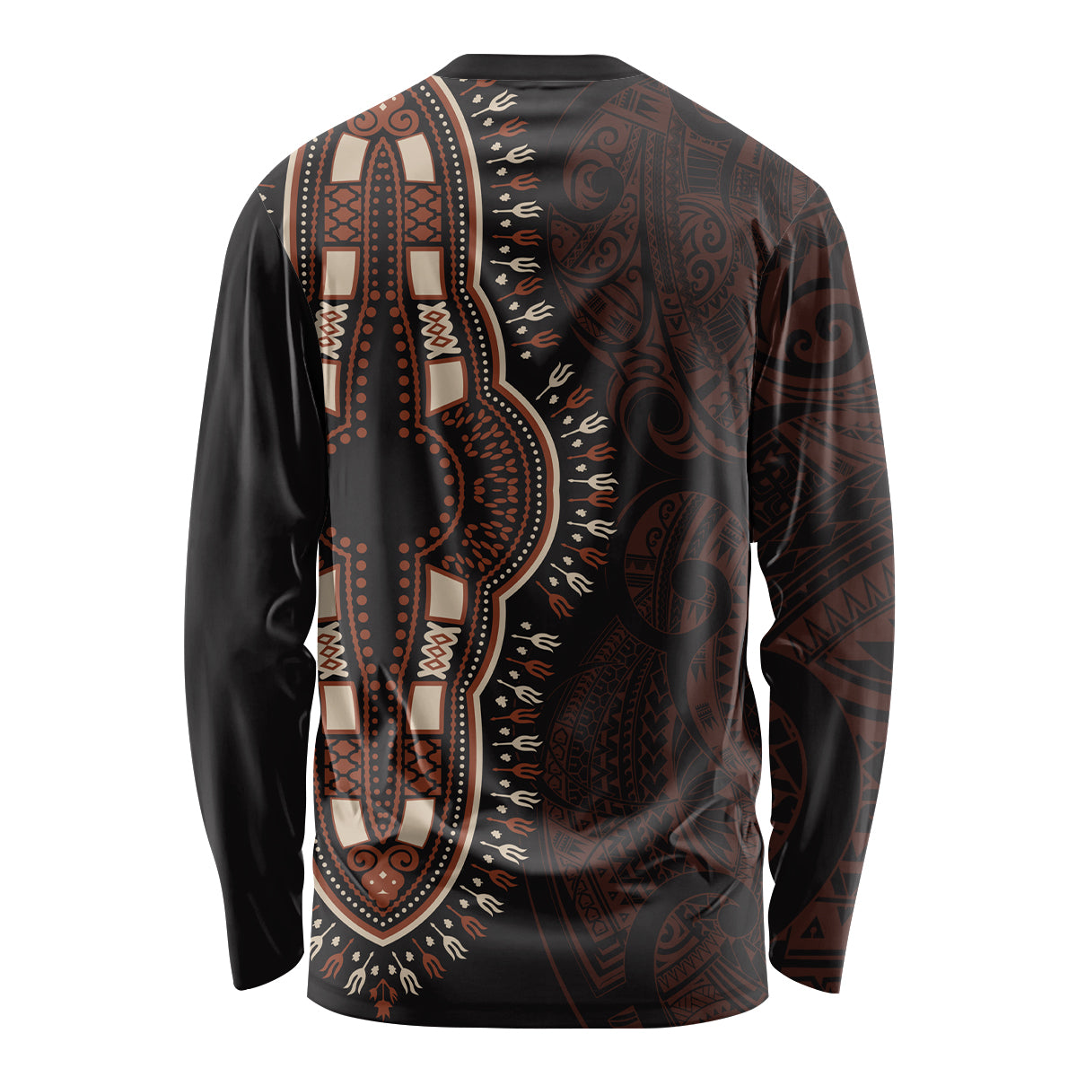Africa Dashiki Long Sleeve Shirt African Tribal Art Mixed Polynesian Tattoo Red Color Unique - Wonder Print Shop