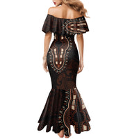 Africa Dashiki Mermaid Dress African Tribal Art Mixed Polynesian Tattoo Red Color Unique - Wonder Print Shop
