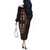 Africa Dashiki Off The Shoulder Long Sleeve Dress African Tribal Art Mixed Polynesian Tattoo Red Color Unique - Wonder Print Shop
