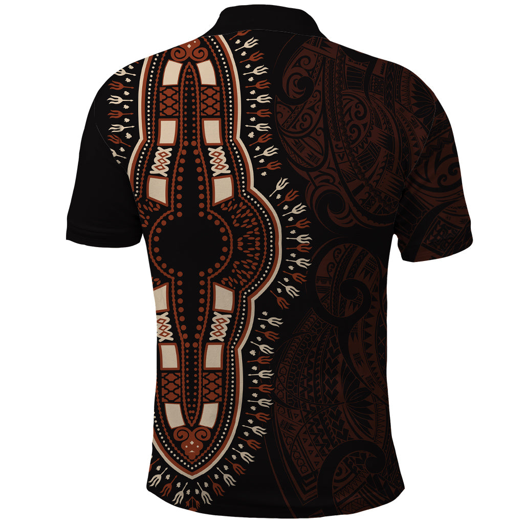 Africa Dashiki Polo Shirt African Tribal Art Mixed Polynesian Tattoo Red Color Unique - Wonder Print Shop