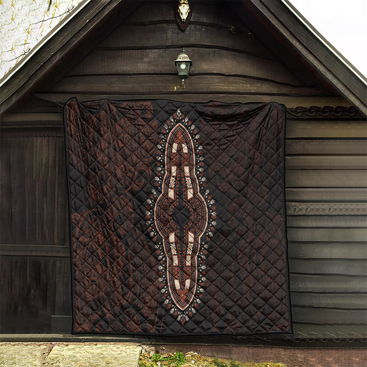 Africa Dashiki Quilt African Tribal Art Mixed Polynesian Tattoo Red Color Unique - Wonder Print Shop