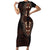 Africa Dashiki Short Sleeve Bodycon Dress African Tribal Art Mixed Polynesian Tattoo Red Color Unique - Wonder Print Shop