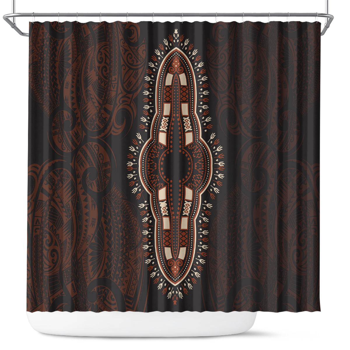 africa-dashiki-shower-curtain-african-tribal-art-mixed-polynesian-tattoo-red-color-unique