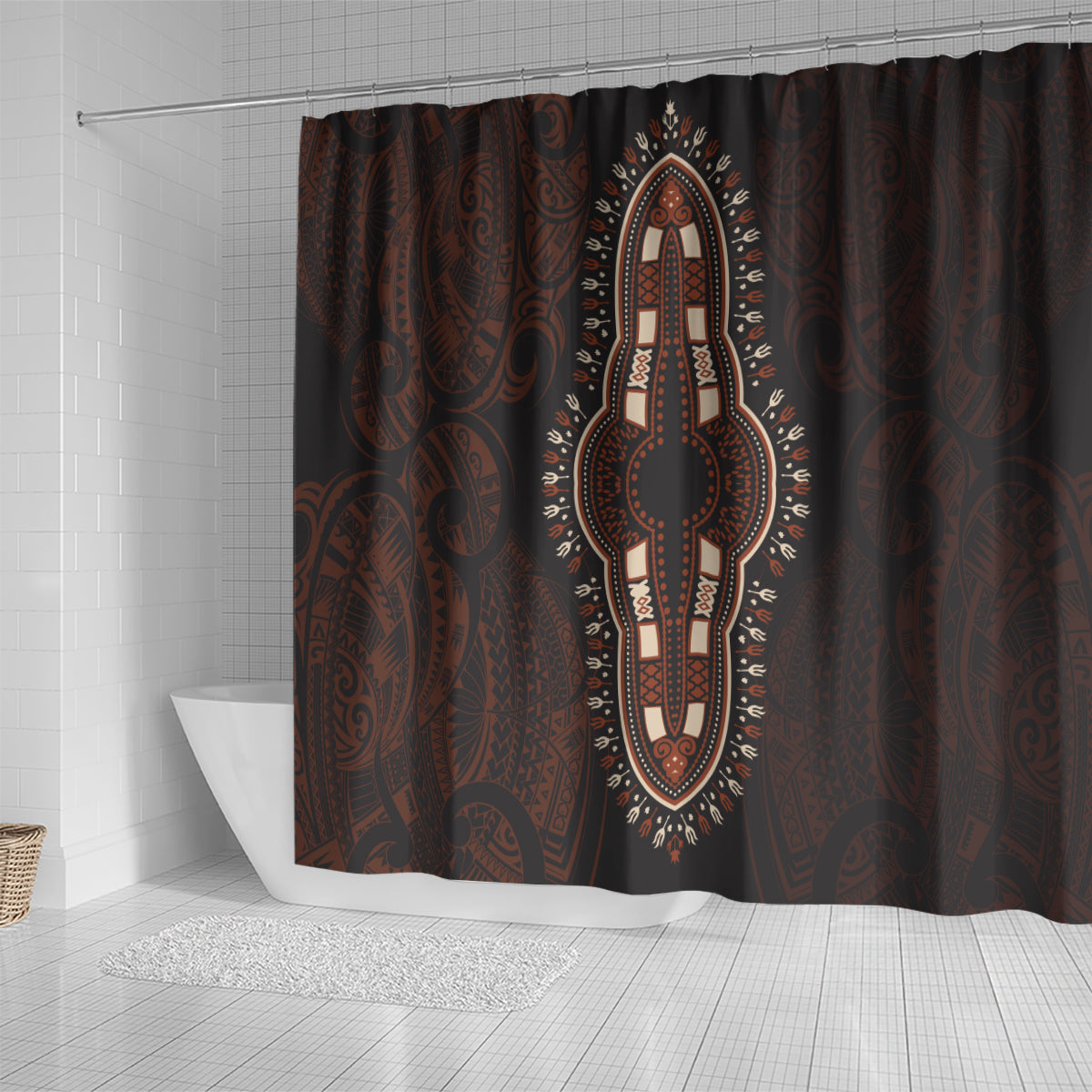 africa-dashiki-shower-curtain-african-tribal-art-mixed-polynesian-tattoo-red-color-unique