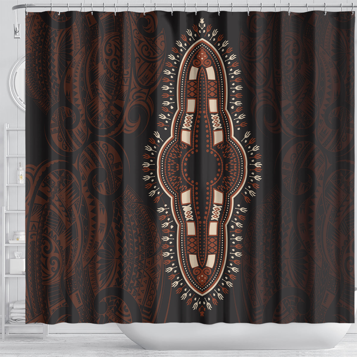 africa-dashiki-shower-curtain-african-tribal-art-mixed-polynesian-tattoo-red-color-unique