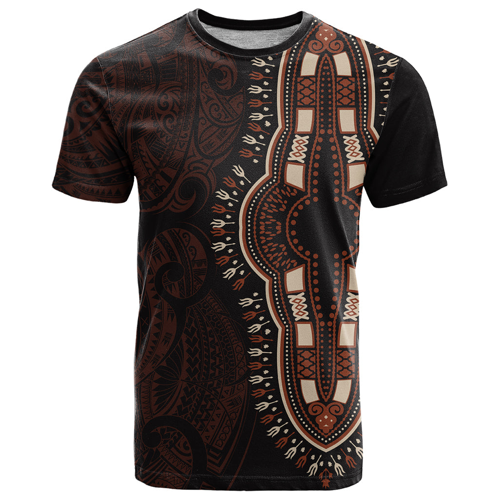 Africa Dashiki T Shirt African Tribal Art Mixed Polynesian Tattoo Red Color Unique - Wonder Print Shop