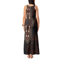 Africa Dashiki Tank Maxi Dress African Tribal Art Mixed Polynesian Tattoo Red Color Unique - Wonder Print Shop