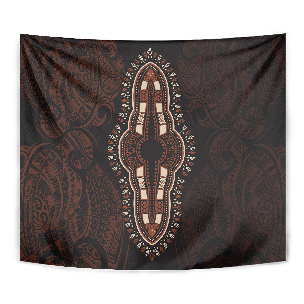 Africa Dashiki Tapestry African Tribal Art Mixed Polynesian Tattoo Red Color Unique - Wonder Print Shop