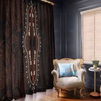 Africa Dashiki Window Curtain African Tribal Art Mixed Polynesian Tattoo Red Color Unique - Wonder Print Shop