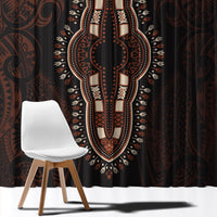 Africa Dashiki Window Curtain African Tribal Art Mixed Polynesian Tattoo Red Color Unique - Wonder Print Shop