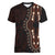 Africa Dashiki Women V Neck T Shirt African Tribal Art Mixed Polynesian Tattoo Red Color Unique - Wonder Print Shop