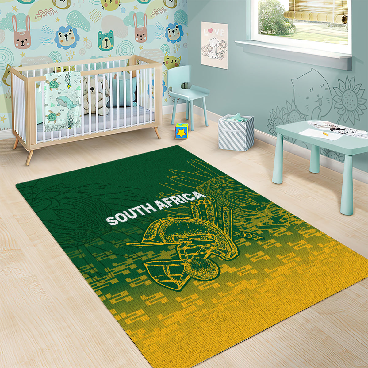 South Africa Cricket Area Rug Go Proteas World Cup Version 2023 Sproty LT9 - Wonder Print Shop
