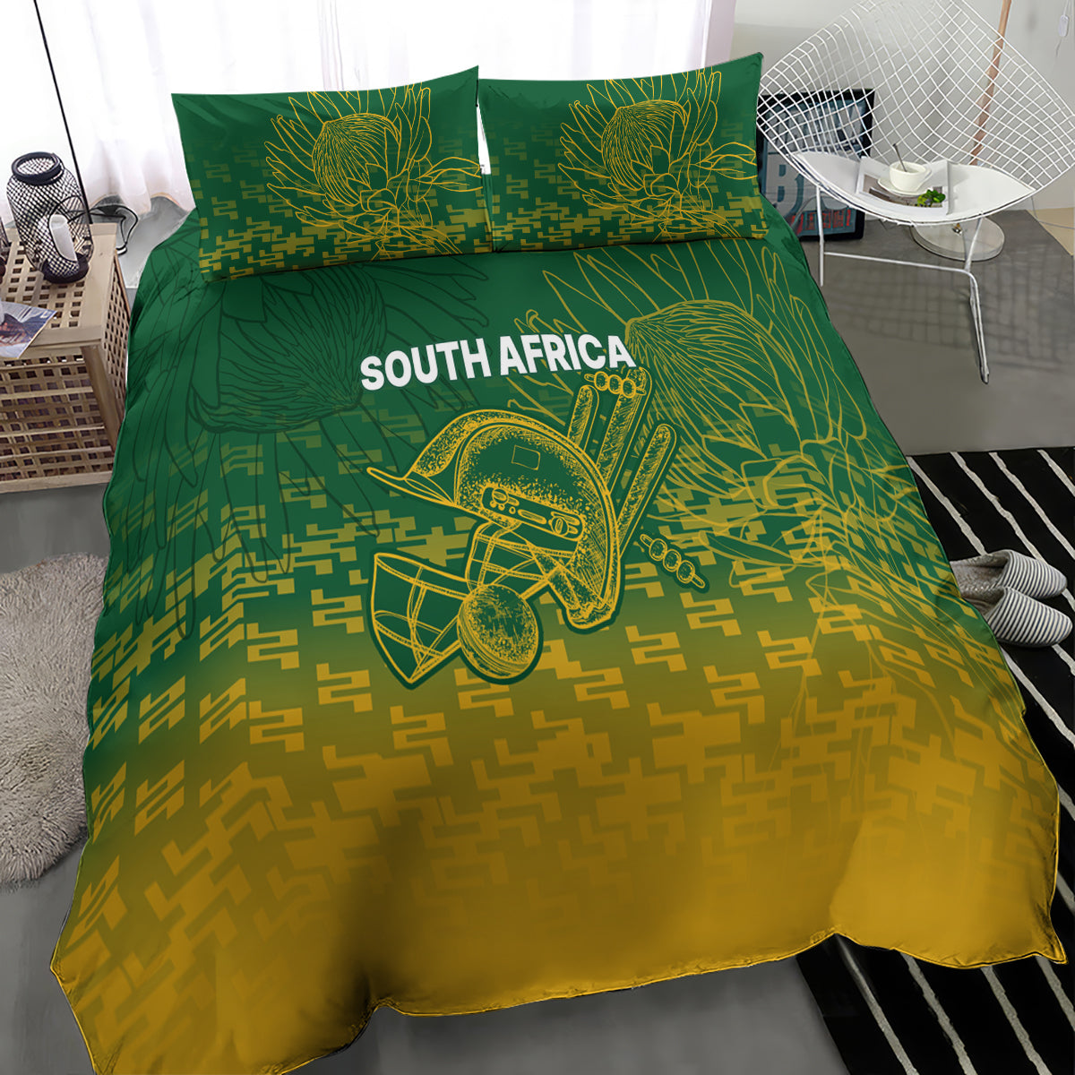 South Africa Cricket Bedding Set Go Proteas World Cup Version 2023 Sproty LT9 - Wonder Print Shop