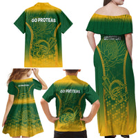 South Africa Cricket Family Matching Off Shoulder Maxi Dress and Hawaiian Shirt Go Proteas World Cup Version 2023 Sproty LT9 - Wonder Print Shop