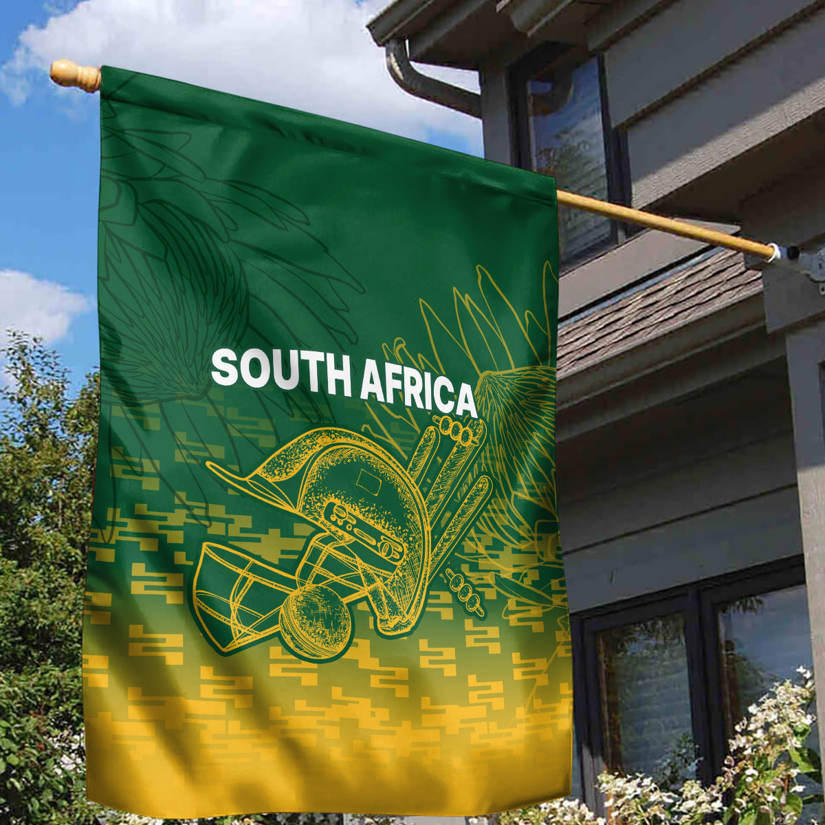 South Africa Cricket Garden Flag Go Proteas World Cup Version 2023 Sproty - Wonder Print Shop