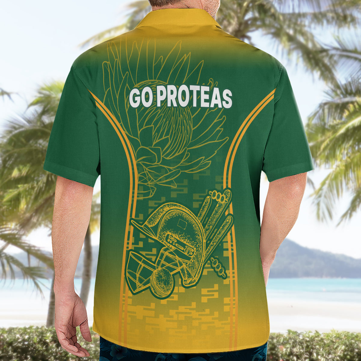 South Africa Cricket Hawaiian Shirt Go Proteas World Cup Version 2023 Sproty - Wonder Print Shop