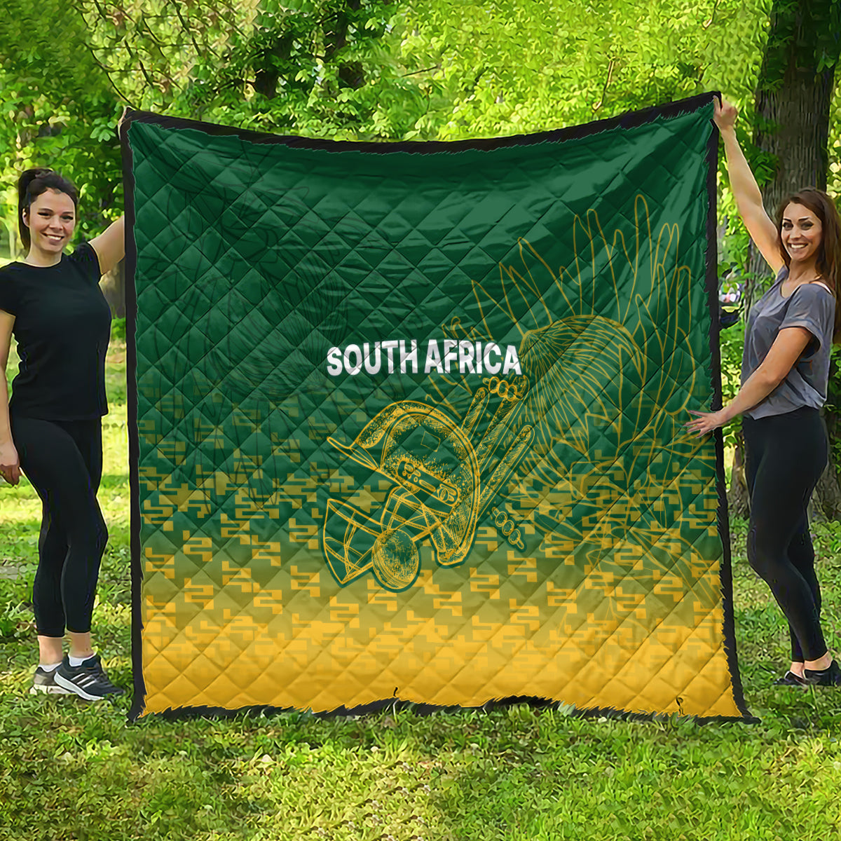 South Africa Cricket Quilt Go Proteas World Cup Version 2023 Sproty - Wonder Print Shop