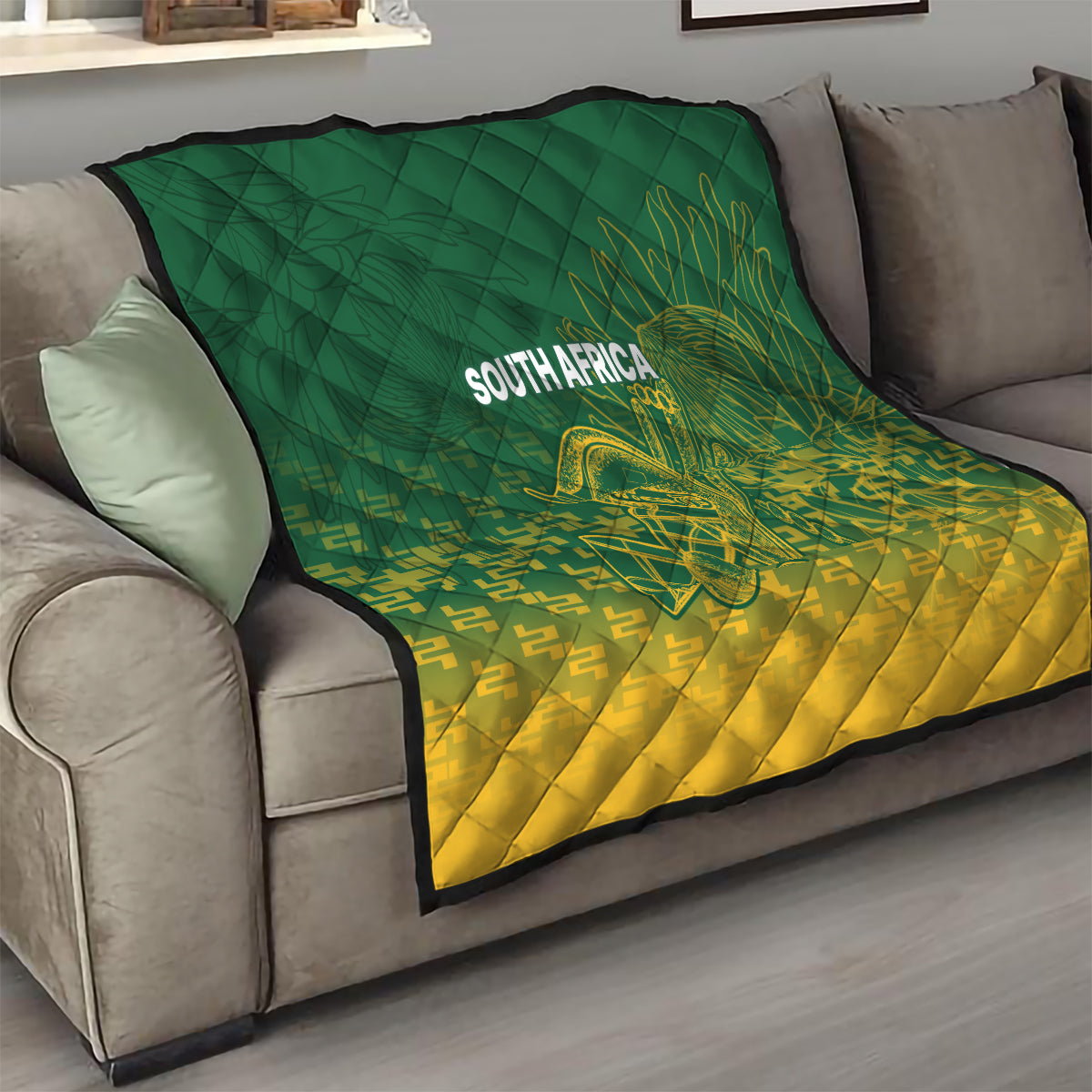 South Africa Cricket Quilt Go Proteas World Cup Version 2023 Sproty - Wonder Print Shop