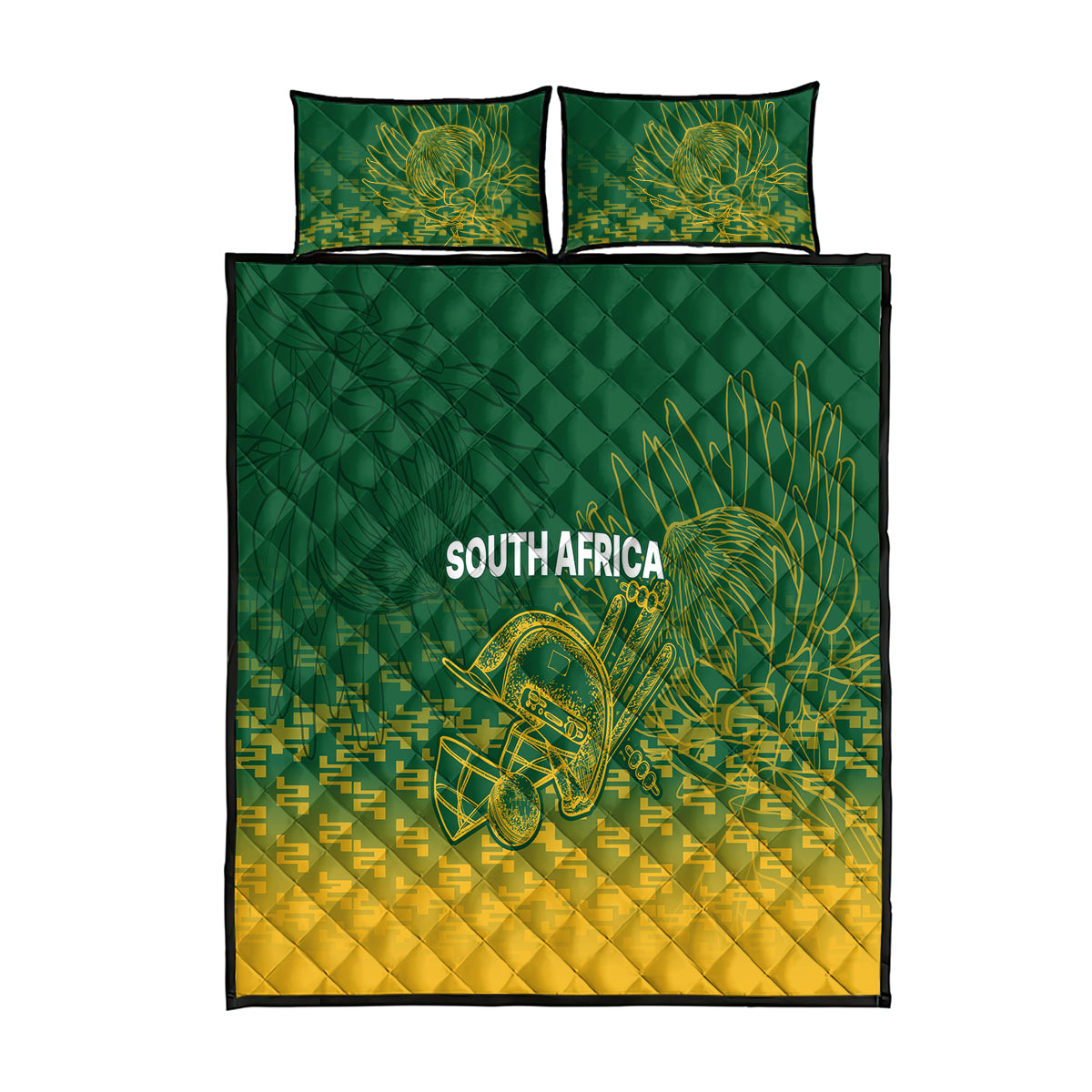 South Africa Cricket Quilt Bed Set Go Proteas World Cup Version 2023 Sproty - Wonder Print Shop