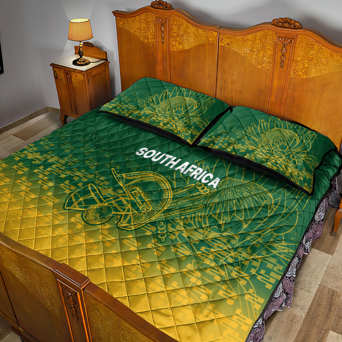 South Africa Cricket Quilt Bed Set Go Proteas World Cup Version 2023 Sproty - Wonder Print Shop