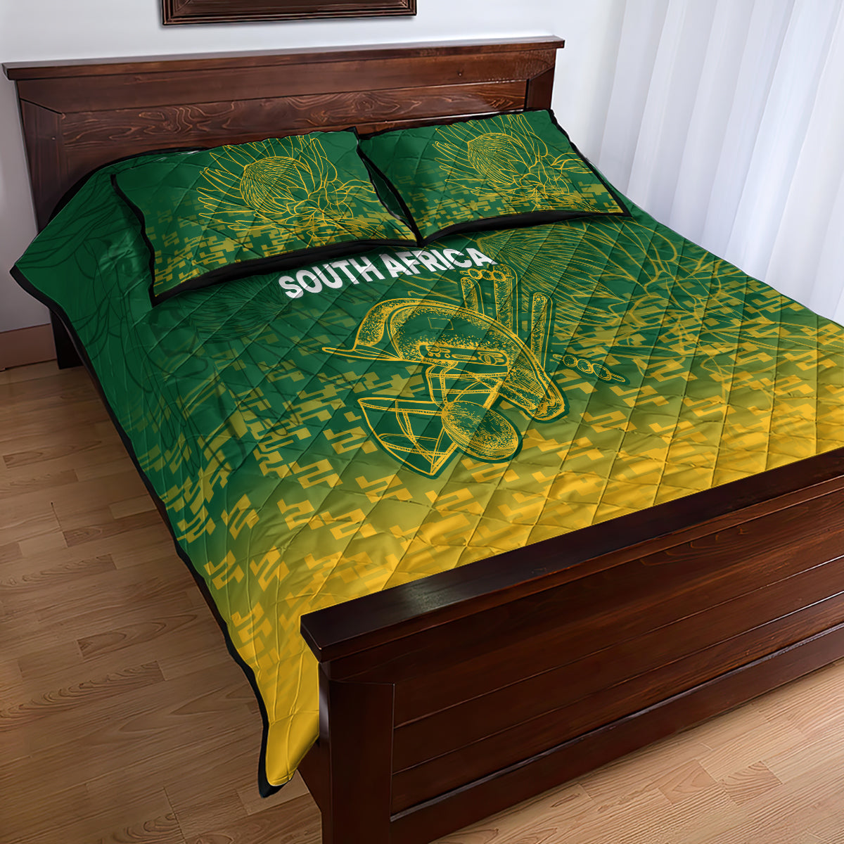 South Africa Cricket Quilt Bed Set Go Proteas World Cup Version 2023 Sproty - Wonder Print Shop